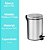 Lixeira Aço Inox Platina Com Pedal e Cesto Interno 3 Litros - Mek - Imagem 4