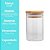 Mini Pote Hermético Porta Mantimento Vidro Borossilicato Tampa Bambu 90ml - Wolff - Imagem 8
