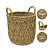 Jogo 3 Cestos em Seagrass Fibra Natural Trançado com Alças Caubi Grande 25cm a 37cm - Jolitex - Imagem 6