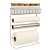 Suporte Para Cozinha 4 em 1 Aço Cromado Porta Rolos com 5 Potes Vidro Hermético Tampa Bambu 90ml - Mundial Casa - Imagem 3