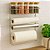 Suporte Para Cozinha 4 em 1 Aço Cromado Porta Rolos com 5 Potes Vidro Hermético Tampa Bambu 90ml - Mundial Casa - Imagem 2