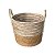 Jogo 2 Cestos Fibra Natural Palha e Branco com Alça 26cm e 20cm - Paramount - Imagem 3
