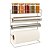 Suporte Organizador 5 em 1 Porta Rolos em Aço Cromado com 5 Potes Porta Temperos Tampa Bambu 90ml - Aramig - Imagem 1