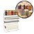 Suporte Porta Rolos Papel Toalha e 5 Potes Herméticos Vidro Tampa Bambu 90ml - Aramig - Imagem 1