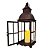 Lanterna Decorativa Iluminada Ferro Envelhecido Rústico e Vidro 52cm e Vela LED - Imagem 7