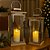 Lanterna Decorativa Iluminada Luxo Inox e Madeira Prime 46cm com Vela LED - Empório Decor - Imagem 2