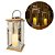 Lanterna Decorativa Iluminada Luxo Inox e Madeira Prime 46cm com Vela LED - Empório Decor - Imagem 1