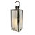 Lanterna Decorativa Iluminada Inox e Vidro Canelado Luxo 32cm e Vela LED - Mabruk - Imagem 1