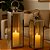 Lanterna Decorativa Iluminada Inox e Vidro Canelado Luxo 40cm e Vela LED - Mabruk - Imagem 7