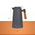 Garrafa Térmica Design Cabo Madeira Botão Abre Fácil Cinza - Vivaflor Decor - Imagem 3
