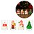 Conjunto 4 Mini Velas Natalinas Decorativas 3D com Castiçal Vidro Papai Noel, Boneco de Neve, Pinheiro e Casa - Imagem 1