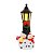 Poste Natalino Iluminado LED Cerâmica Decorativa Boneco de Neve 24cm - Nataluz - Imagem 1