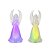 Conjunto 2 Anjos Decorativos Natal Acrílico Iluminado LED Multicolorido 11cm - Nataluz - Imagem 1