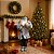 Papai Noel Decorativo Gigante Forest 1,10m Casaco Marrom e Cinza com Ski e Lanterna - Bela Flor - Imagem 6