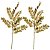 Kit 2 Galhos Haste Folhagem Natalina Decorativa Dourado Glitter Brilhante 45cm - Bela Flor - Imagem 1