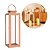 Lanterna Decorativa Inox Rosê Metálico e Vidro 46cm x 16cm - Empório Decor - Imagem 1