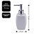 Conjunto Porta Sabonete Líquido Porcelana Branca e Vaso Decorativo Suculenta Artificial - Tuut - Imagem 4