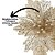 Jogo 3 Flores Bico de Papagaio Natal Pick Recort Glitter Champanhe 25cm - Magizi - Imagem 3