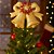Sino Duplo Natalino Decorado Glitter Dourado, Flor Bico de Papagaio 28cm x 20cm - Magizi - Imagem 2