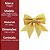 Jogo 2 Laços Tecido Glitter Dourado Natal 13cm - Magizi - Imagem 6