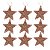 Conjunto 9 Estrelas Tridimensional Glitter Arabesco Natal Rosê Gold 9cm - Magizi - Imagem 1