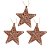Kit 3 Estrelas Tridimensional Glitter Arabesco Natal Rosê Gold 9cm - Magizi - Imagem 1