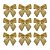 Kit 9 Laços Natalinos Dourado Brilho Suave 10x9cm - Magizi - Imagem 1
