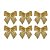 Kit 6 Laços Natalinos Dourado Brilho Suave 10x9cm - Magizi - Imagem 1