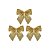 Kit 3 Laços Natalinos Dourado Brilho Suave 10x9cm - Magizi - Imagem 1