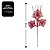 Conjunto 4 Galhos Natalinos Folhagem Decorativa Glitter Vinho 30cm - Magizi - Imagem 3