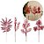 Conjunto 4 Galhos Natalinos Folhagem Decorativa Glitter Vinho 30cm - Magizi - Imagem 1