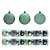 Kit 12 Bolas Natal Verde Print Mix Fosca, Glitter e Brilho 6cm - Magizi - Imagem 1