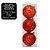 Kit 3 Bolas Natal Vermelho Fosco Decoradas Mensagens Dourado 8cm - Magizi - Imagem 5