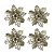 Jogo 4 Flores Bico de Papagaio Champanhe Natal Pick Glitter 9cm com Presilha - Magizi - Imagem 1