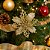 Jogo 6 Flores Bico de Papagaio Champanhe Natal Pick Glitter 9cm com Presilha - Magizi - Imagem 2