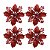 Jogo 4 Flores Bico de Papagaio Vermelha Natal Pick Glitter 9cm com Presilha - Magizi - Imagem 1