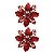 Jogo 4 Flores Bico de Papagaio Vermelha Natal Pick Glitter 9cm com Presilha - Magizi - Imagem 4