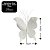 Kit 3 Borboletas Pick Natal Branca Full Glitter Luxo 23cm - Magizi - Imagem 5