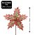 Kit 3 Flores Bico de Papagaio Veludo Rosê Pick Natal Glitter Dourado 24cm - Magizi - Imagem 4