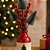 Jogo 2 Galhos Decor Natal 3 Pinheiros Nevados e Berries 48cm - Magizi - Imagem 3