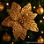 Kit 3 Flores Bico de Papagaio Pick Natal Veludo Arabesco Glitter Dourado 28cm - Magizi - Imagem 2