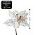 Flor Bico de Papagaio Pick Natal Veludo Off White Borda Glitter Champanhe 20cm - Magizi - Imagem 4