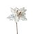 Flor Bico de Papagaio Pick Natal Veludo Off White Borda Glitter Champanhe 20cm - Magizi - Imagem 1