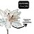 Flor Bico de Papagaio Pick Natal Veludo Off White Borda Glitter Champanhe 20cm - Magizi - Imagem 5
