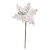 Jogo 3 Flores Bico de Papagaio Pick Natal Textura Veludo Branco 22cm - Magizi - Imagem 4