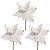 Jogo 3 Flores Bico de Papagaio Pick Natal Textura Veludo Branco 22cm - Magizi - Imagem 1