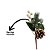 Galho Natalino Pick Folhagens Pinha, Guizo e Berries Branco Nevado 21cm - Magizi - Imagem 3