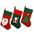 Conjunto 3 Meias Decorativas Natal Tecido Decorado Papai Noel 40cm - Magizi - Imagem 1