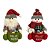 Jogo Papai Noel e Boneco de Neve Sentados Decorativos Natal Pelúcia Saco de Presentes Feliz Natal 20cm - Imagem 1
