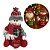 Boneco de Neve Sentado Decorativo Natal Pelúcia Saco Feliz Natal Vinho e Verde 20cm - Imagem 3